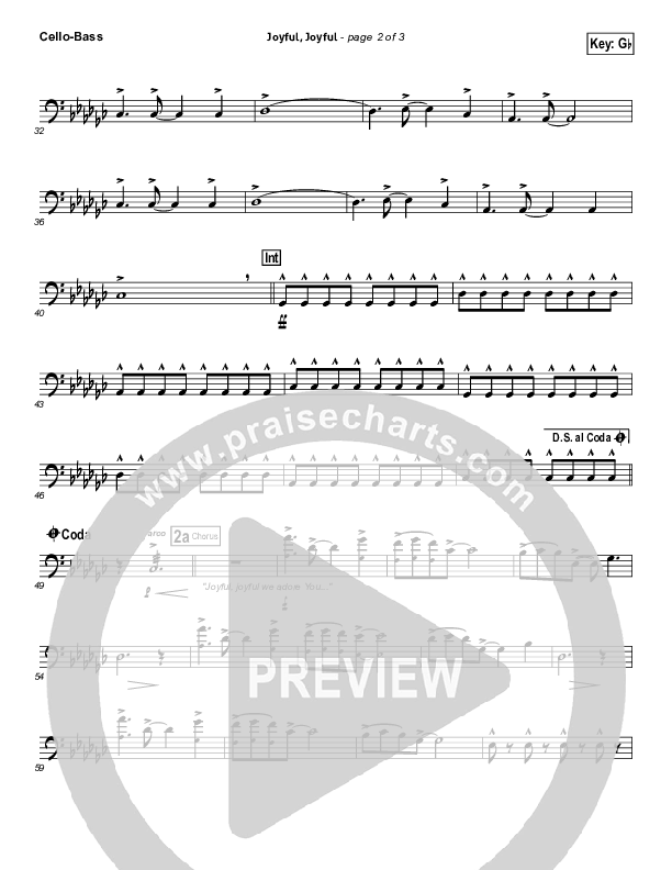 Joyful Joyful Cello/Bass (Casting Crowns)