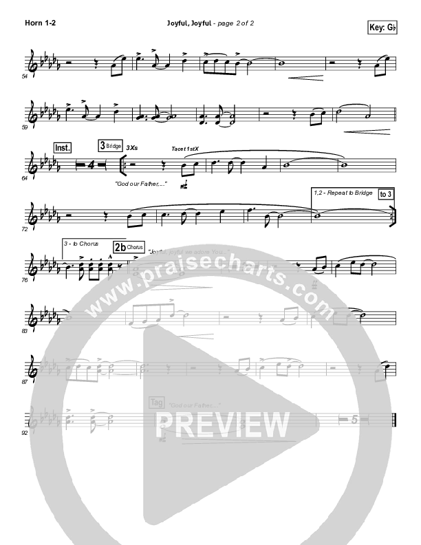 Joyful Joyful French Horn 1/2 (Casting Crowns)