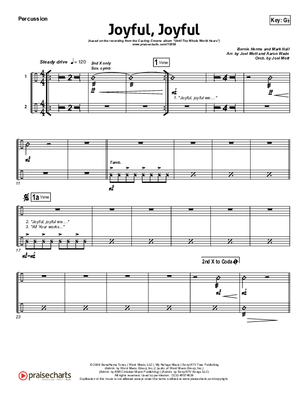 Joyful Joyful Percussion (Casting Crowns)