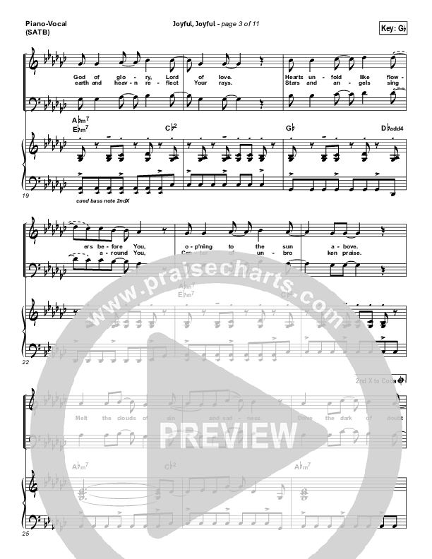 Joyful Joyful Piano/Vocal (SATB) (Casting Crowns)