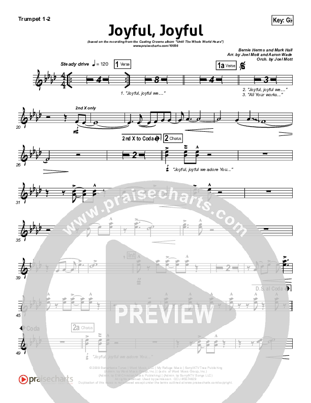 Joyful Joyful Trumpet 1,2 (Casting Crowns)