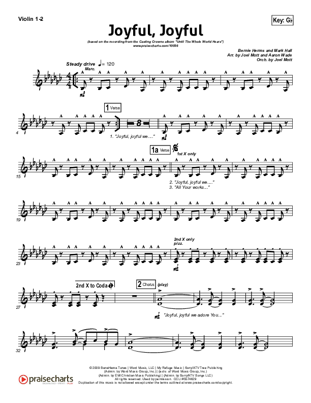 Joyful Joyful Violin 1/2 (Casting Crowns)
