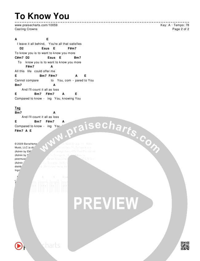 To Know You Chords & Lyrics (Casting Crowns)