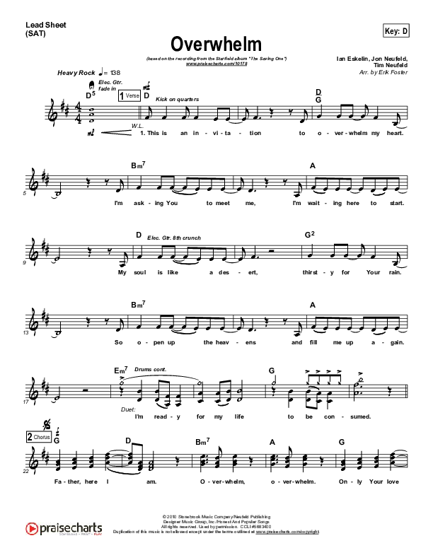 Overwhelm Lead Sheet (Starfield)