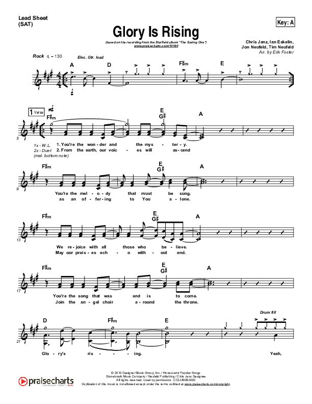 Glory Is Rising Lead Sheet (Starfield)