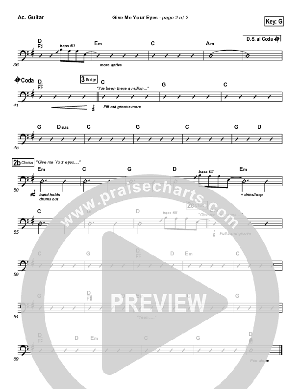 Give Me Your Eyes Acoustic Guitar (Brandon Heath)