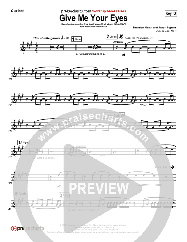 Give Me Your Eyes Wind Pack (Brandon Heath)