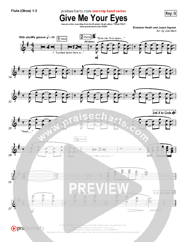 Give Me Your Eyes Wind Pack (Brandon Heath)