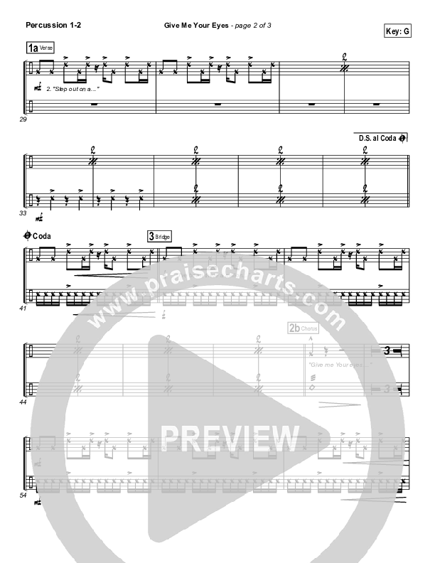 Give Me Your Eyes Percussion 1/2 (Brandon Heath)