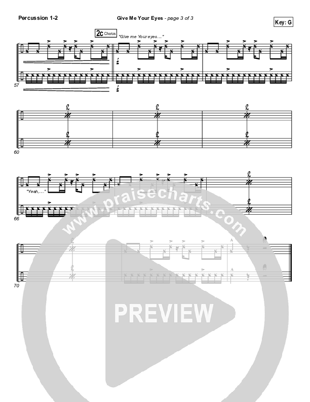 Give Me Your Eyes Percussion 1/2 (Brandon Heath)