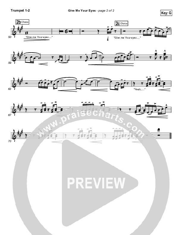 Give Me Your Eyes Trumpet 1,2 (Brandon Heath)