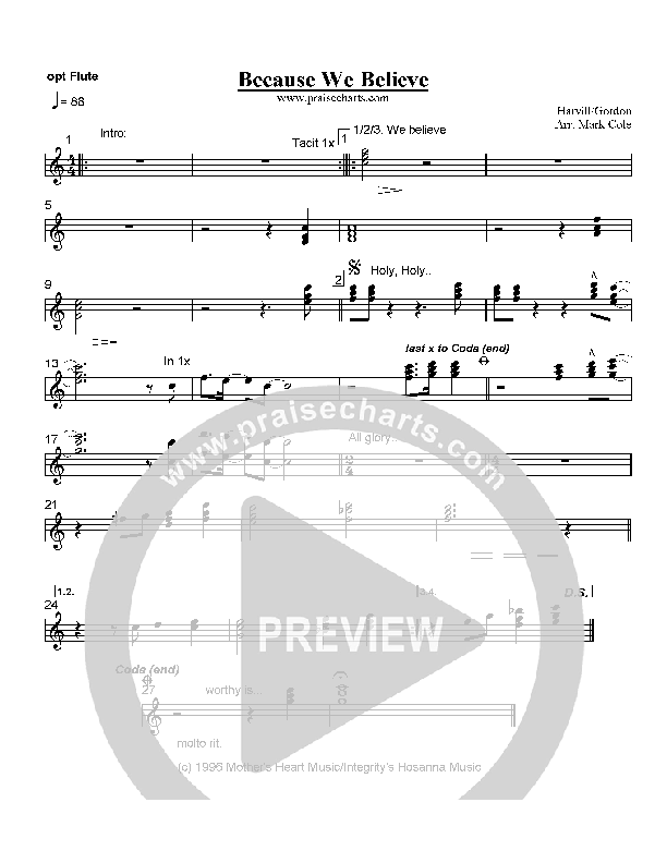 Because We Believe Flute (Paul Baloche)