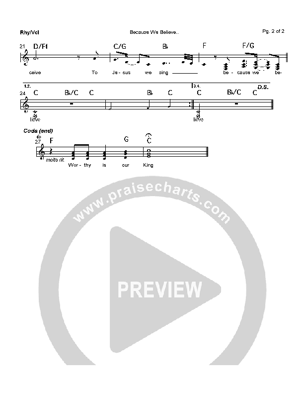 Because We Believe Lead Sheet (Paul Baloche)