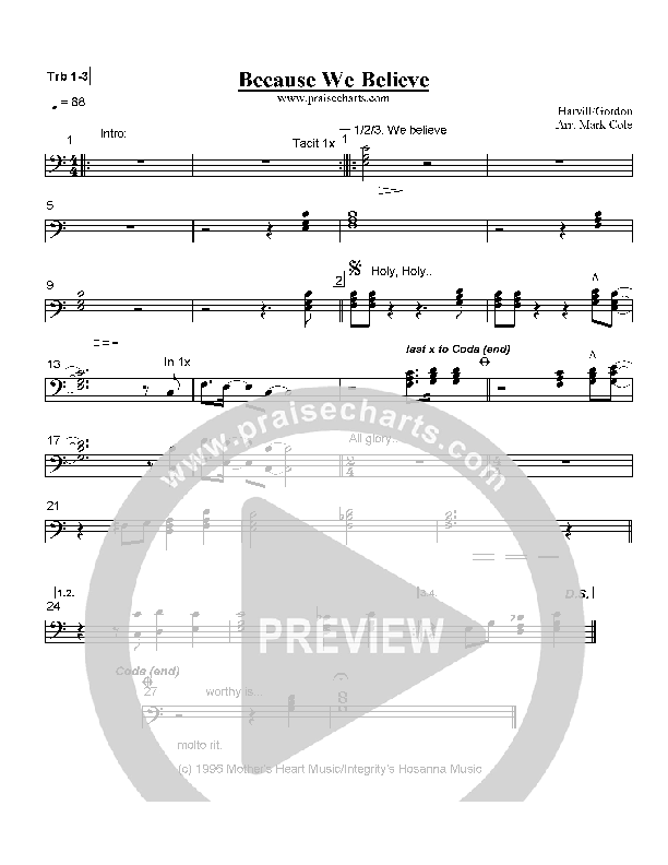 Because We Believe Trombone 1/2/3 (Paul Baloche)