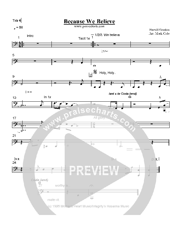 Because We Believe Trombone 4 (Paul Baloche)