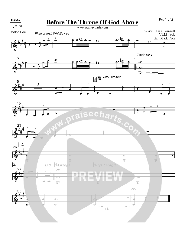 Before The Throne Of God Above Bari Sax (Vikki Cook)