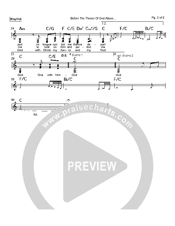 Before The Throne Of God Above Rhythm/Vocal (Vikki Cook)