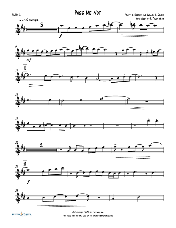Pass Me Not (with Kum Ba Ya) (Instrumental) Alto Sax 1/2 (Todd Webb)