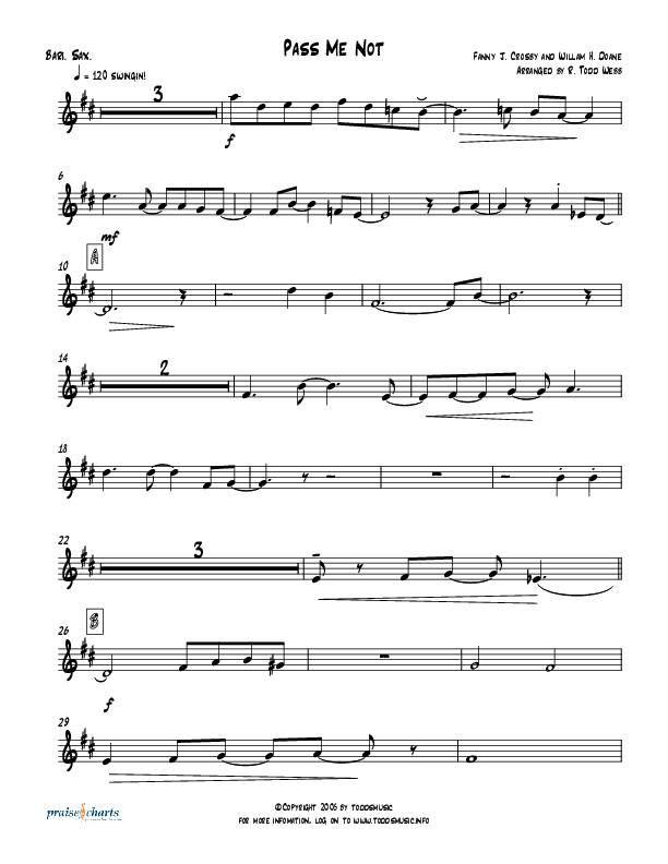 Pass Me Not (with Kum Ba Ya) (Instrumental) Bari Sax (Todd Webb)