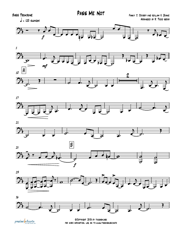 Pass Me Not (with Kum Ba Ya) (Instrumental) Bass Trombone (Todd Webb)