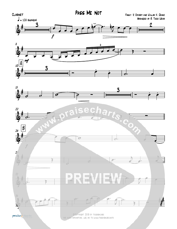 Pass Me Not (with Kum Ba Ya) (Instrumental) Clarinet (Todd Webb)