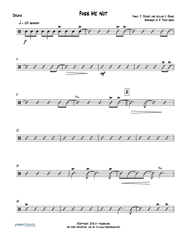 Pass Me Not (with Kum Ba Ya) (Instrumental) Drum Set (Todd Webb)
