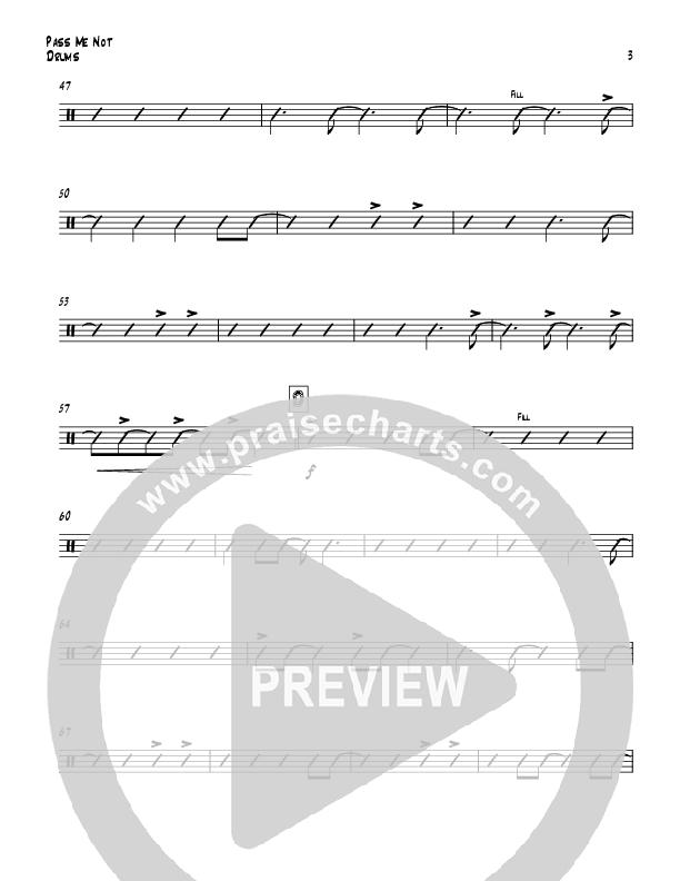 Pass Me Not (with Kum Ba Ya) (Instrumental) Drum Set (Todd Webb)