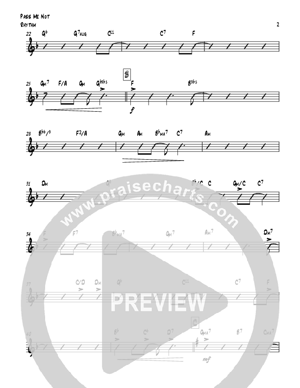 Pass Me Not (with Kum Ba Ya) (Instrumental) Rhythm Chart (Todd Webb)