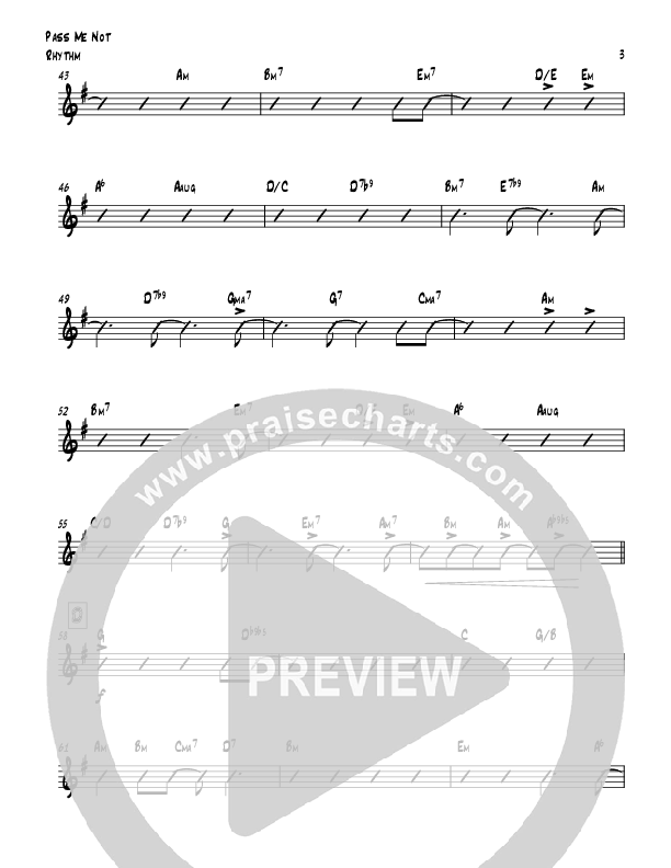 Pass Me Not (with Kum Ba Ya) (Instrumental) Rhythm Chart (Todd Webb)
