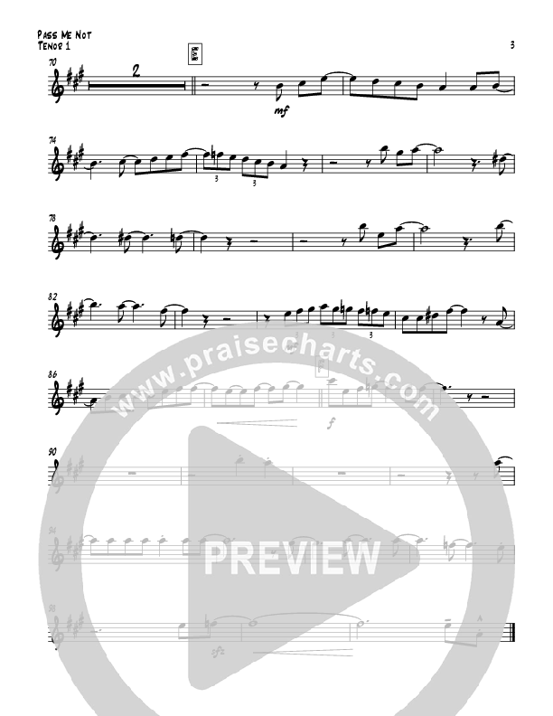 Pass Me Not (with Kum Ba Ya) (Instrumental) Tenor Sax 1/2 (Todd Webb)