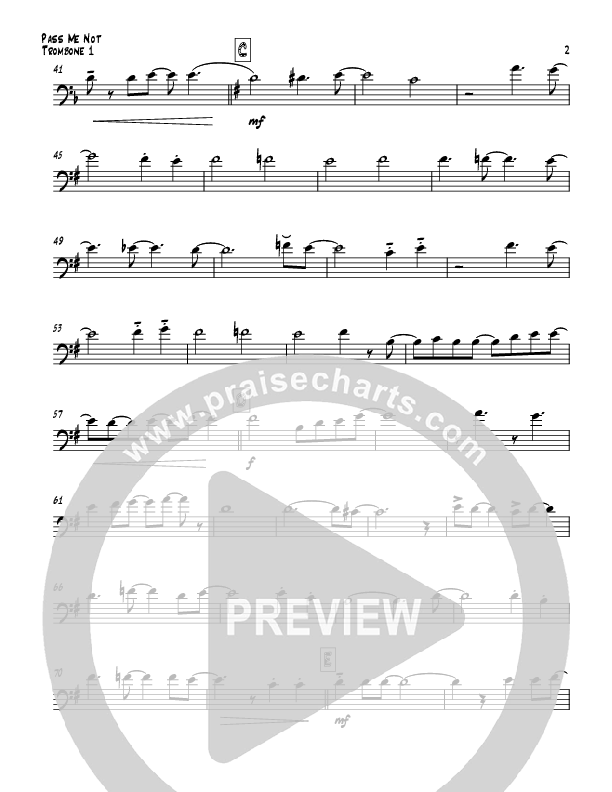 Pass Me Not (with Kum Ba Ya) (Instrumental) Trombone 1 (Todd Webb)