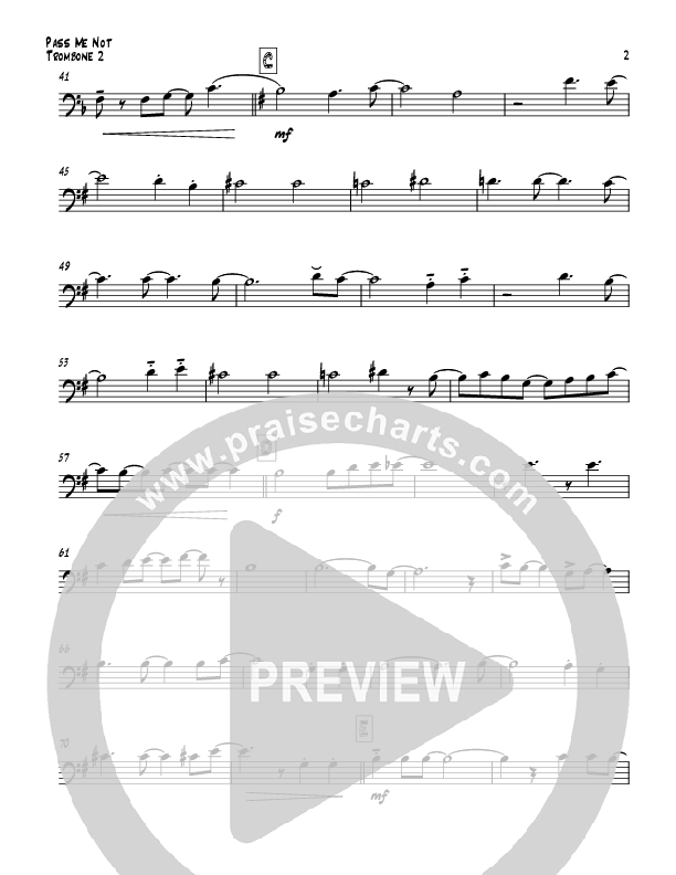 Pass Me Not (with Kum Ba Ya) (Instrumental) Trombone 2 (Todd Webb)