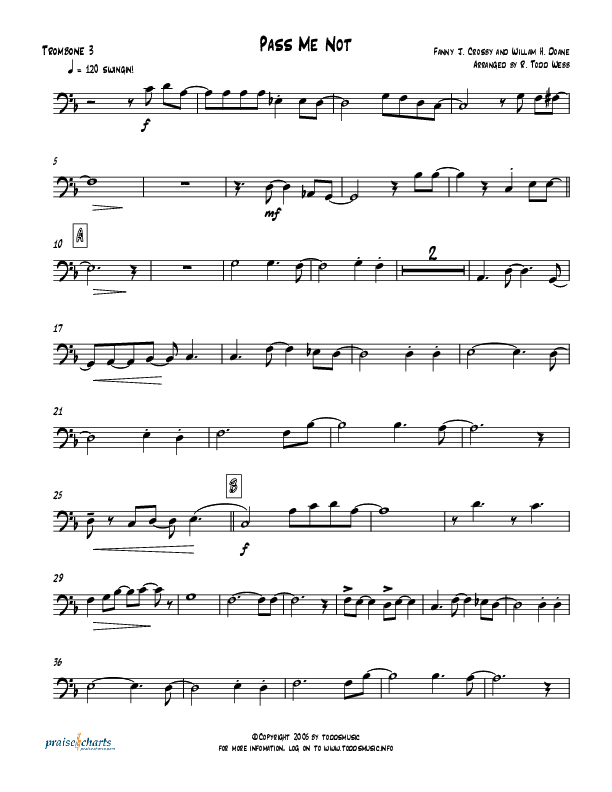 Pass Me Not (with Kum Ba Ya) (Instrumental) Trombone 3 (Todd Webb)