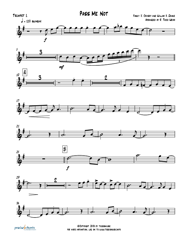 Pass Me Not (with Kum Ba Ya) (Instrumental) Trumpet 1 (Todd Webb)
