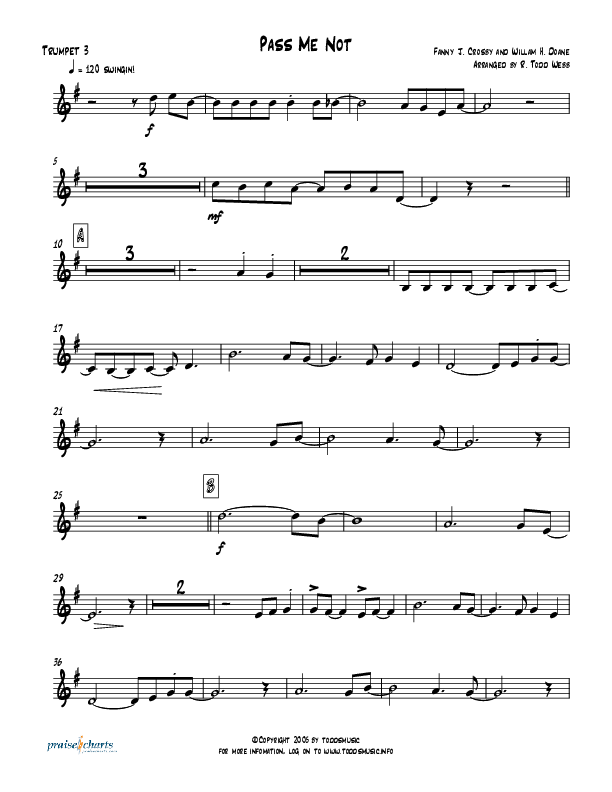 Pass Me Not (with Kum Ba Ya) (Instrumental) Trumpet 3 (Todd Webb)