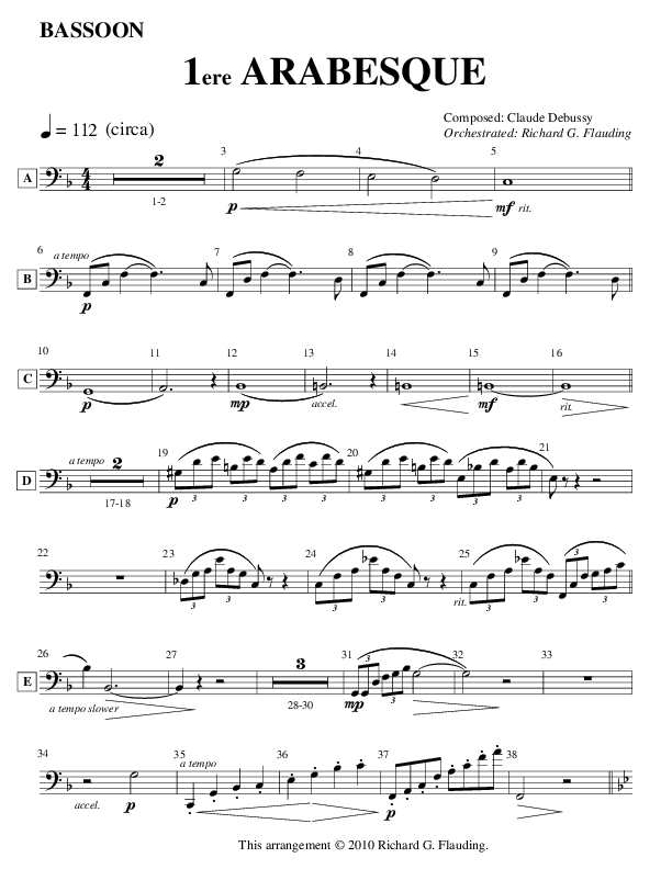 Arabesque 1 (Instrumental) Bassoon (Ric Flauding)