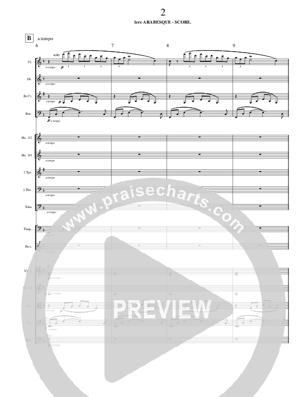 Arabesque 1 (Instrumental) Conductor's Score (Ric Flauding)