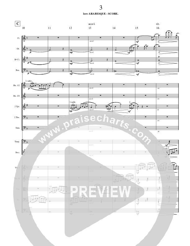 Arabesque 1 (Instrumental) Conductor's Score (Ric Flauding)
