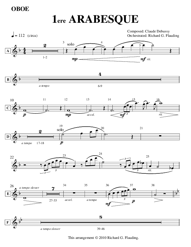 Arabesque 1 (Instrumental) Oboe (Ric Flauding)