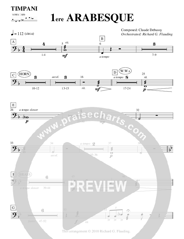 Arabesque 1 (Instrumental) Timpani (Ric Flauding)