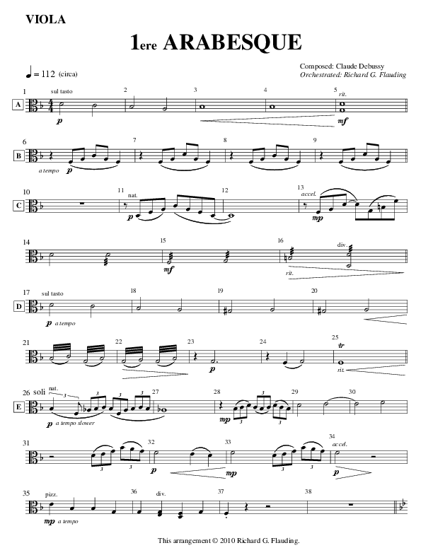 Arabesque 1 (Instrumental) Viola (Ric Flauding)