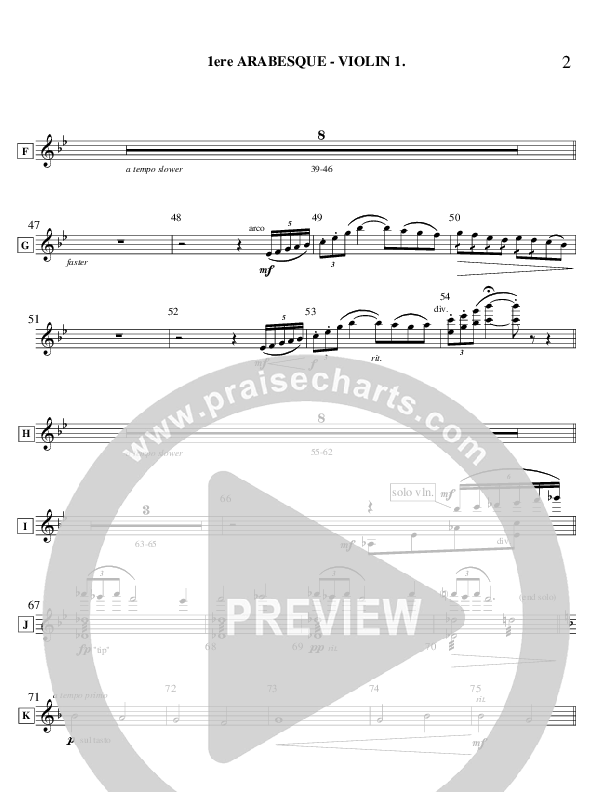 Arabesque 1 (Instrumental) Violin 1 (Ric Flauding)