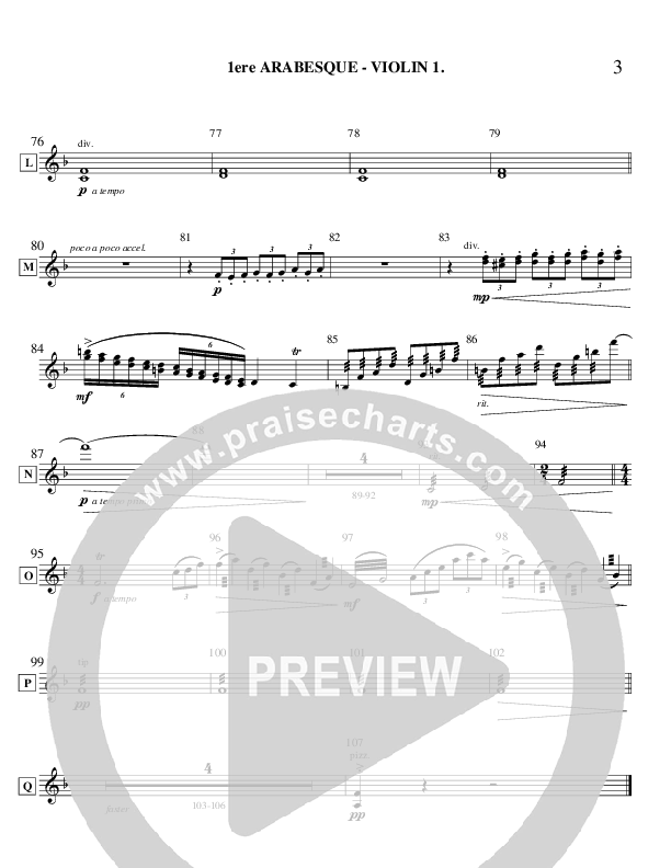 Arabesque 1 (Instrumental) Violin 1 (Ric Flauding)