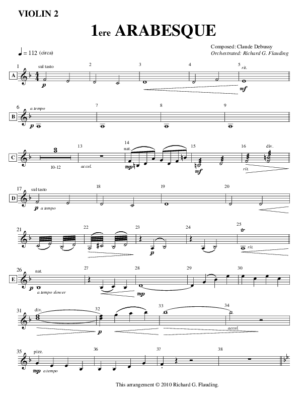 Arabesque 1 (Instrumental) Violin 2 (Ric Flauding)