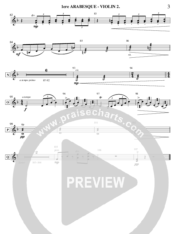 Arabesque 1 (Instrumental) Violin 2 (Ric Flauding)