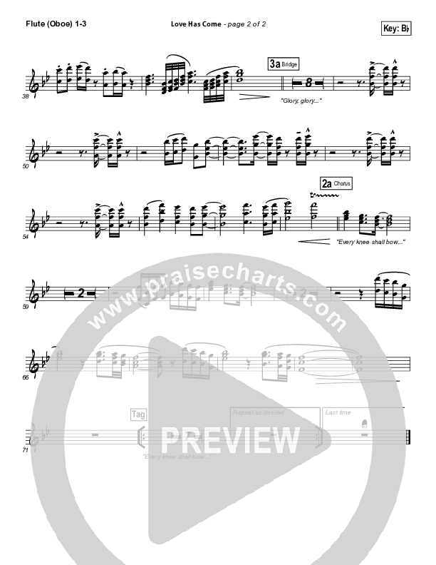 Love Has Come Flute/Oboe 1/2/3 (Mark Schultz)