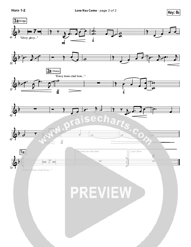 Love Has Come French Horn 1/2 (Mark Schultz)