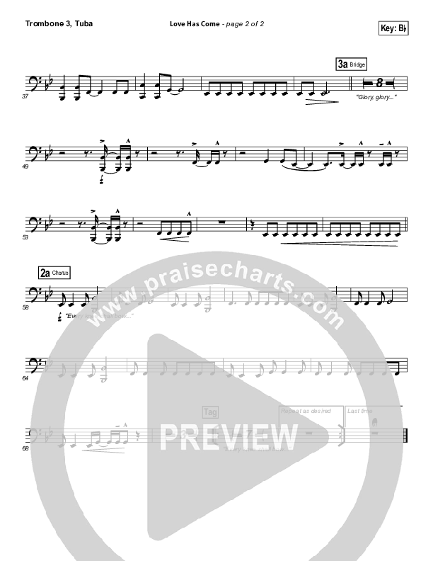 Love Has Come Trombone 3/Tuba (Mark Schultz)