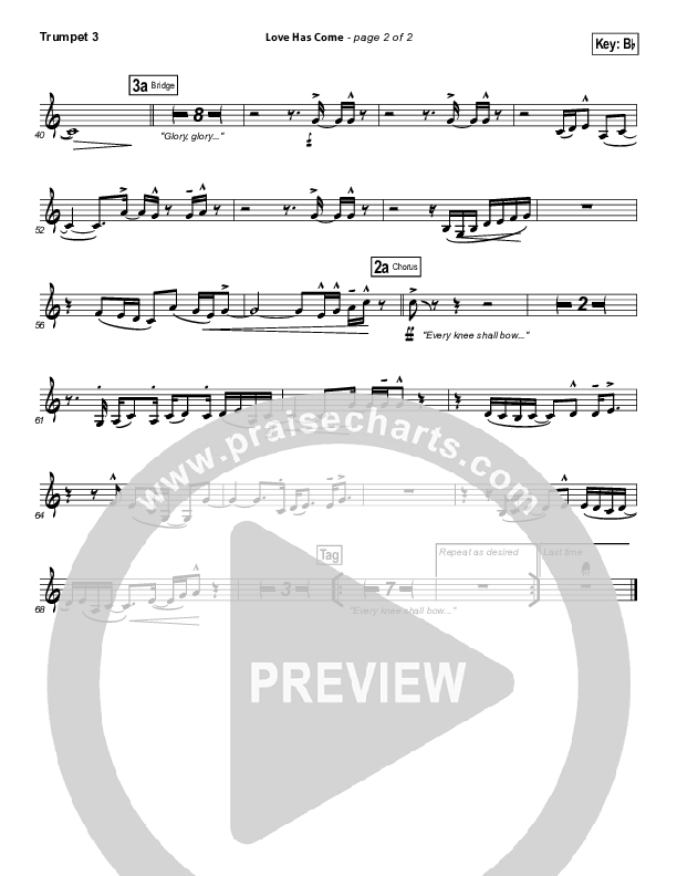 Love Has Come Trumpet 3 (Mark Schultz)