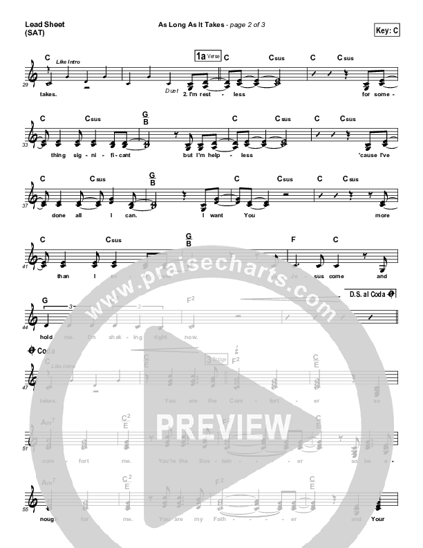 As Long As It Takes Lead Sheet (Meredith Andrews)